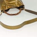GUCCI Bamboo Hand Bag Patent leather 2way Beige Gold 001 1014 1638 0 Auth BA4761-9