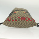 GUCCI GG Supreme Drawstring Backpack PVC Beige 473872 Auth BA4762-5