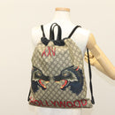 GUCCI GG Supreme Drawstring Backpack PVC Beige 473872 Auth BA4762-22