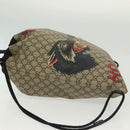 GUCCI GG Supreme Drawstring Backpack PVC Beige 473872 Auth BA4762-4