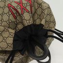 GUCCI GG Supreme Drawstring Backpack PVC Beige 473872 Auth BA4762-6