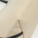 Salvatore Ferragamo Vala Vala Tote Bag Canvas Beige Navy Silver Auth BA4763-12