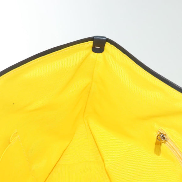 Salvatore Ferragamo Vala Vala Tote Bag Canvas Beige Navy Silver Auth BA4763