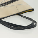 Salvatore Ferragamo Vala Vala Tote Bag Canvas Beige Navy Silver Auth BA4763-7