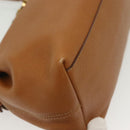 Salvatore Ferragamo Gancini Shoulder Bag Leather Brown Gold Auth BA4764-14