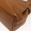 Salvatore Ferragamo Gancini Shoulder Bag Leather Brown Gold Auth BA4764-9