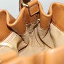 Salvatore Ferragamo Gancini Shoulder Bag Leather Brown Gold Auth BA4764-17