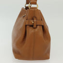 Salvatore Ferragamo Gancini Shoulder Bag Leather Brown Gold Auth BA4764-4