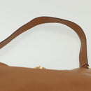 Salvatore Ferragamo Gancini Shoulder Bag Leather Brown Gold Auth BA4764-8