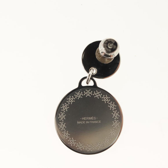 HERMES Pierce Metal Silver Black Auth BA4766