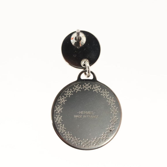 HERMES Pierce Metal Silver Black Auth BA4766