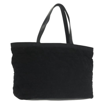 CHANEL Matelasse COCO Mark Tote Bag pile Black Silver CC Auth BA4775