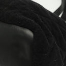 CHANEL Matelasse COCO Mark Tote Bag pile Black Silver CC Auth BA4775-11