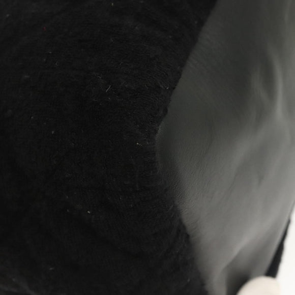 CHANEL Matelasse COCO Mark Tote Bag pile Black Silver CC Auth BA4775