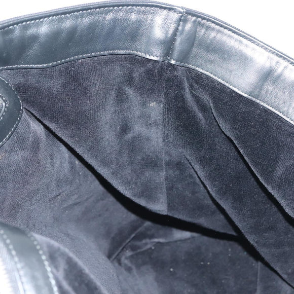 CHANEL Matelasse COCO Mark Tote Bag pile Black Silver CC Auth BA4775