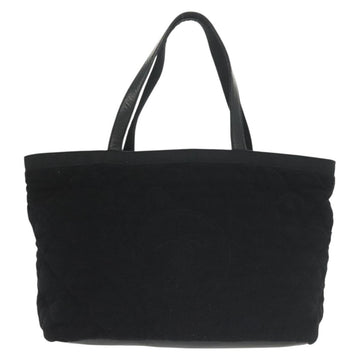 CHANEL Matelasse COCO Mark Tote Bag pile Black Silver CC Auth BA4775 - 0