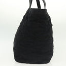 CHANEL Matelasse COCO Mark Tote Bag pile Black Silver CC Auth BA4775-4