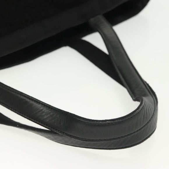 CHANEL Matelasse COCO Mark Tote Bag pile Black Silver CC Auth BA4775