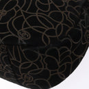 CHANEL Chain COCO Mark Camelia Shoulder Bag Suede Black Silver CC Auth BA4776-10