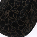 CHANEL Chain COCO Mark Camelia Shoulder Bag Suede Black Silver CC Auth BA4776-13