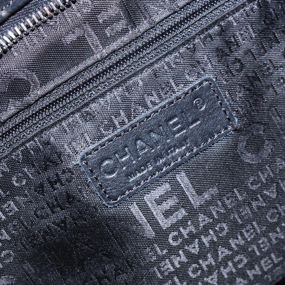 CHANEL Chain COCO Mark Camelia Shoulder Bag Suede Black Silver CC Auth BA4776