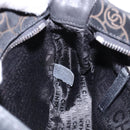 CHANEL Chain COCO Mark Camelia Shoulder Bag Suede Black Silver CC Auth BA4776-21