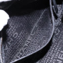 CHANEL Chain COCO Mark Camelia Shoulder Bag Suede Black Silver CC Auth BA4776-22