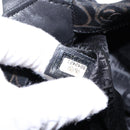 CHANEL Chain COCO Mark Camelia Shoulder Bag Suede Black Silver CC Auth BA4776-23