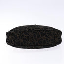 CHANEL Chain COCO Mark Camelia Shoulder Bag Suede Black Silver CC Auth BA4776-9