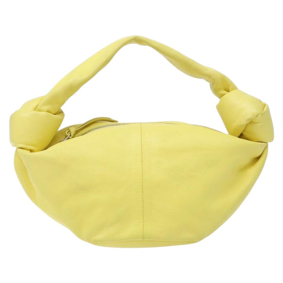 BOTTEGA VENETA Hand Bag Leather Yellow Auth BA4777