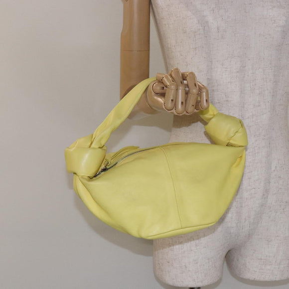 BOTTEGA VENETA Hand Bag Leather Yellow Auth BA4777