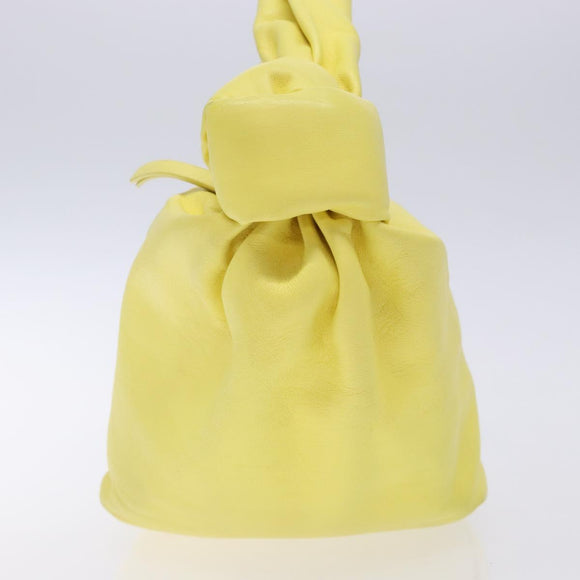 BOTTEGA VENETA Hand Bag Leather Yellow Auth BA4777