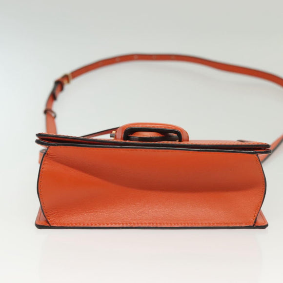 LOEWE Barcelona Shoulder Bag Leather Orange Auth BA4778