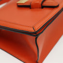 LOEWE Barcelona Shoulder Bag Leather Orange Auth BA4778-9