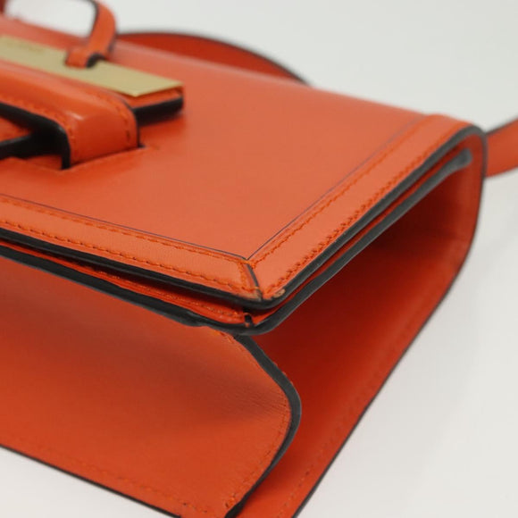 LOEWE Barcelona Shoulder Bag Leather Orange Auth BA4778