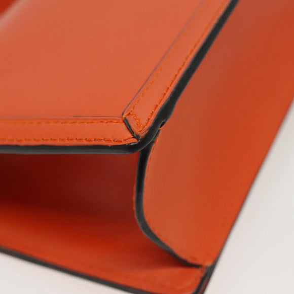 LOEWE Barcelona Shoulder Bag Leather Orange Auth BA4778