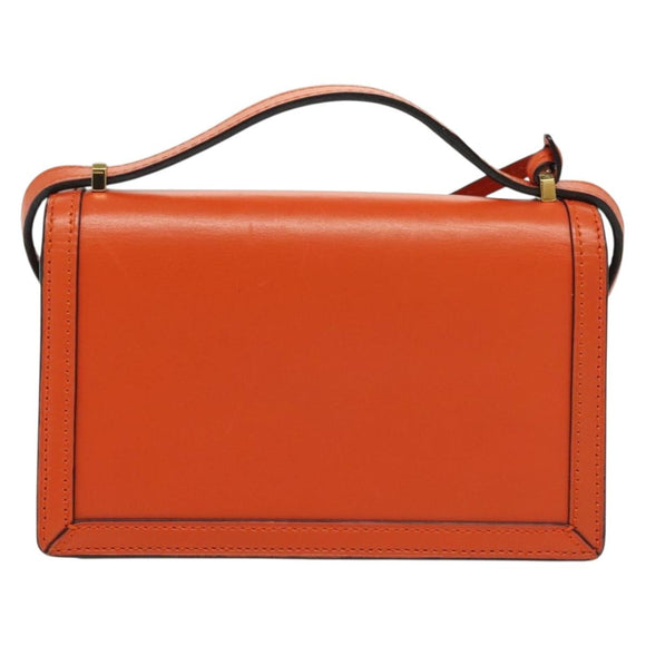 LOEWE Barcelona Shoulder Bag Leather Orange Auth BA4778