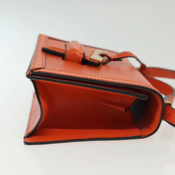 LOEWE Barcelona Shoulder Bag Leather Orange Auth BA4778