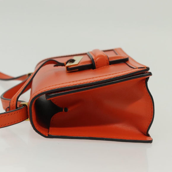 LOEWE Barcelona Shoulder Bag Leather Orange Auth BA4778