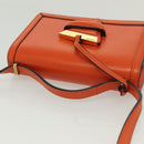 LOEWE Barcelona Shoulder Bag Leather Orange Auth BA4778-6