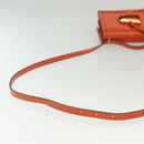 LOEWE Barcelona Shoulder Bag Leather Orange Auth BA4778-8