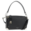 LOUIS VUITTON Side Trunk MM Shoulder Bag Leather Black M25160 LV Auth BA4781M-1