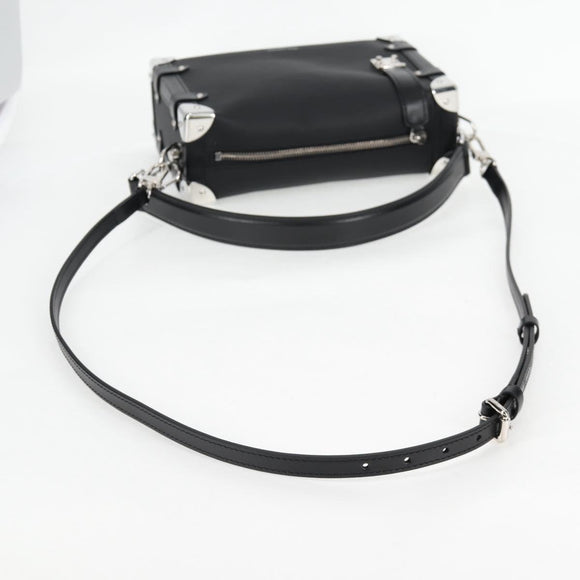 LOUIS VUITTON Side Trunk MM Shoulder Bag Leather Black M25160 LV Auth BA4781M