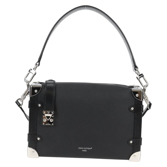 LOUIS VUITTON Side Trunk MM Shoulder Bag Leather Black M25160 LV Auth BA4781M