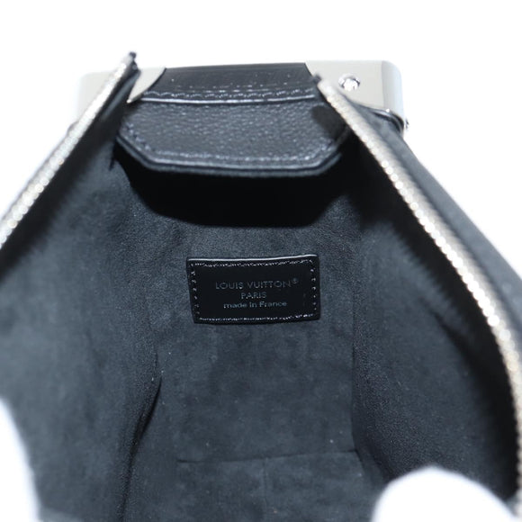 LOUIS VUITTON Side Trunk MM Shoulder Bag Leather Black M25160 LV Auth BA4781M
