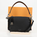 LOUIS VUITTON Side Trunk MM Shoulder Bag Leather Black M25160 LV Auth BA4781M-12