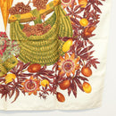 HERMES Carre 90 Scarf ""PASSIFLORES"" Silk Brown Auth BA4792-10