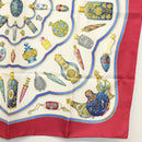 HERMES Carre 90 Scarf ""Qu'importe le Flacon"" Silk White Auth BA4793-10