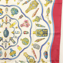 HERMES Carre 90 Scarf ""Qu'importe le Flacon"" Silk White Auth BA4793-7