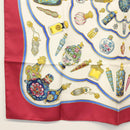 HERMES Carre 90 Scarf ""Qu'importe le Flacon"" Silk White Auth BA4793-8